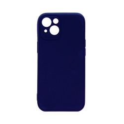 Soft Silicone Case with Camera Shield for Apple iPhone 15 Dark Blue Soft Silicone Case with Camera Shield for Apple iPhone 15 Dark Blue