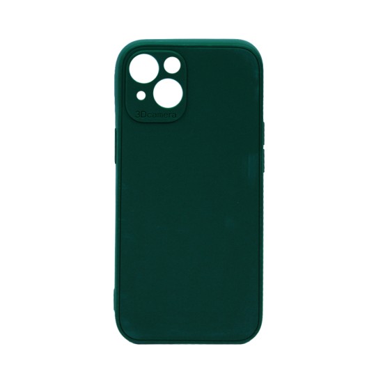Soft Silicone Case with Camera Shield for Apple iPhone 13 Dark Green Soft Silicone Case with Camera Shield for Apple iPhone 13 Dark Green