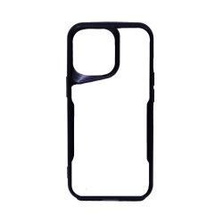 Capa Duro Transparente Para Apple iPhone 15 Pro Preto Capa Duro Transparente Para Apple iPhone 15 Pro Preto