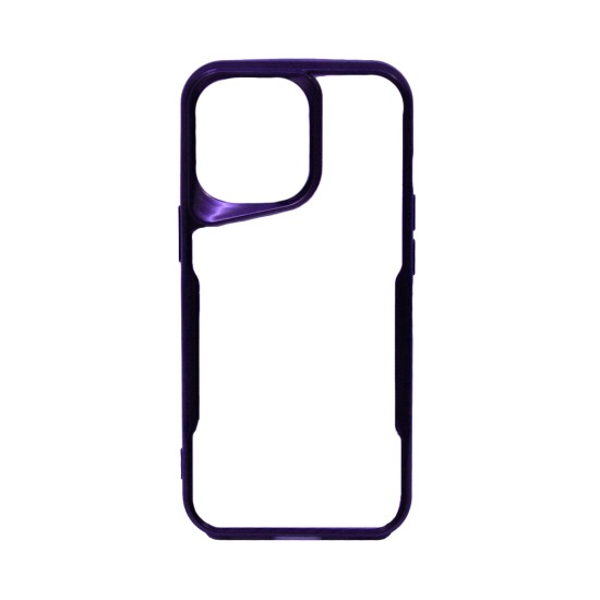 Transparent Hard Case for Apple iPhone 12/12 Pro Purple Transparent Hard Case for Apple iPhone 12/12 Pro Purple