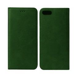 Funda Abatible de Cuero con Bolsillo Interno para Apple iPhone 7 Plus Verde Funda Abatible de Cuero con Bolsillo Interno para Apple iPhone 7 Plus Verde