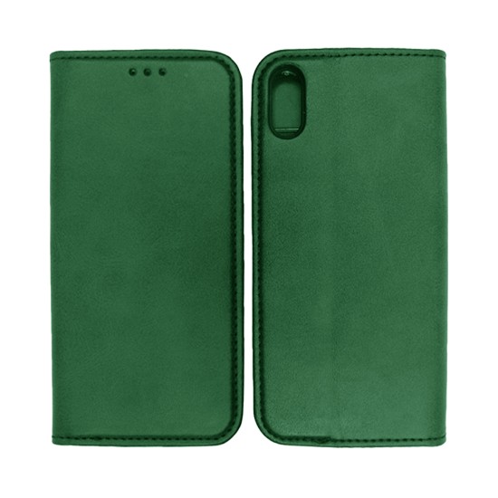 Capa Flip de Couro com Bolso Interno para Apple iPhone XR Verde