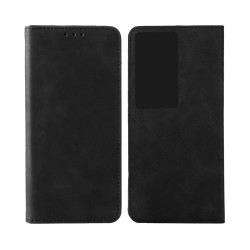 Leather Flip Cover with Internal Pocket For Huawei Honor 90 Smart 5G Black Leather Flip Cover with Internal Pocket For Huawei Honor 90 Smart 5G Black