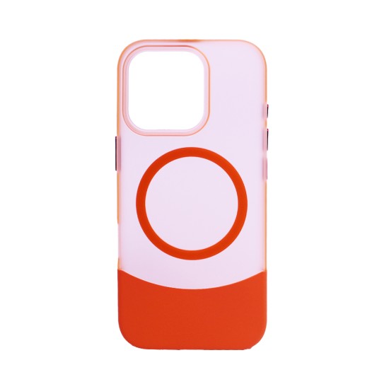 Designer Magnetic Sillicone Case for Apple iPhone 15 Pro Orange Designer Magnetic Sillicone Case for Apple iPhone 15 Pro Orange