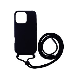 Silicone Case with String for Apple iPhone 16 Pro Max Black Silicone Case with String for Apple iPhone 16 Pro Max Black