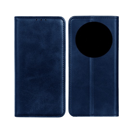 Leather Flip Cover with Internal Pocket For Oppo Reno12 F Blue