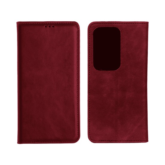 Leather Flip Cover with Internal Pocket For Oppo A80 5G Red Leather Flip Cover with Internal Pocket For Oppo A80 5G Red