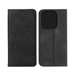 Funda Abatible de Cuero con Bolsillo Interno para Xiaomi Redmi Note 14 5G Negro Funda Abatible de Cuero con Bolsillo Interno para Xiaomi Redmi Note 14 5G Negro