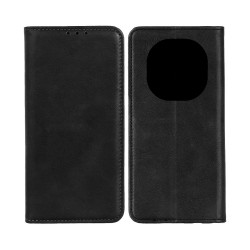 Funda Abatible de Cuero con Bolsillo Interno para Xiaomi Redmi Note 14 Pro/Redmi Note 14 Pro Plus 5G Negro Funda Abatible de Cuero con Bolsillo Interno para Xiaomi Redmi Note 14 Pro/Redmi Note 14 Pro Plus 5G Negro