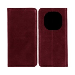 Funda Abatible de Cuero con Bolsillo Interno para Xiaomi Redmi Note 14 Pro/Redmi Note 14 Pro Plus 5G Rojo Funda Abatible de Cuero con Bolsillo Interno para Xiaomi Redmi Note 14 Pro/Redmi Note 14 Pro Plus 5G Rojo