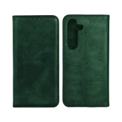 Funda Abatible de Cuero con Bolsillo Interno para Samsung Galaxy A56 Verde Funda Abatible de Cuero con Bolsillo Interno para Samsung Galaxy A56 Verde