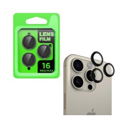 Back Camera Glass Protector for Apple iPhone 16 Pro/16 Pro Max Black Back Camera Glass Protector for Apple iPhone 16 Pro/16 Pro Max Black