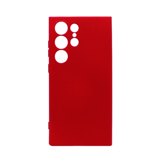 Capa de Silicone com Moldura de Câmera para Samsung Galaxy S25 Ultra Vermelho Capa de Silicone com Moldura de Câmera para Samsung Galaxy S25 Ultra Vermelho