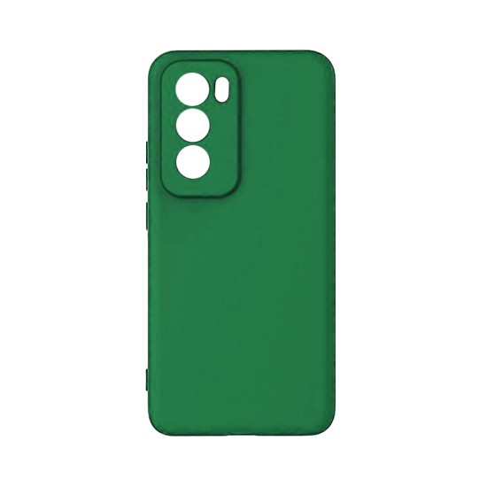 Capa de Silicone com Moldura de Câmera para Oppo Reno12 Verde Escuro Capa de Silicone com Moldura de Câmera para Oppo Reno12 Verde Escuro