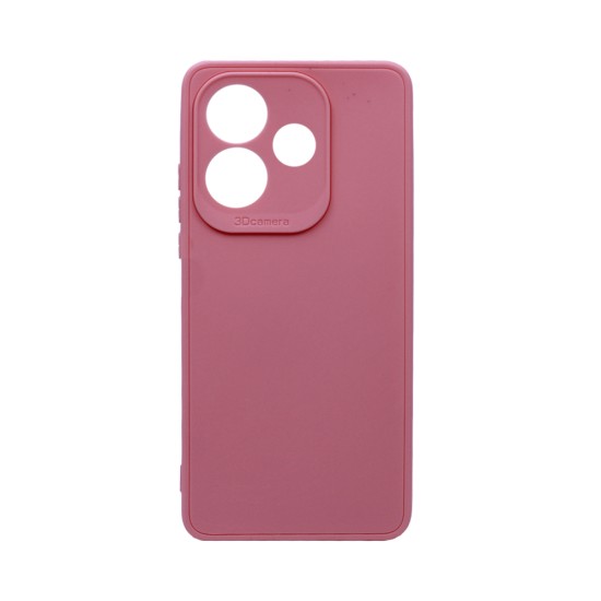 Capa de Silicone Macio com Moldura de Câmera para Xiaomi Redmi Note 14 5G Rosa