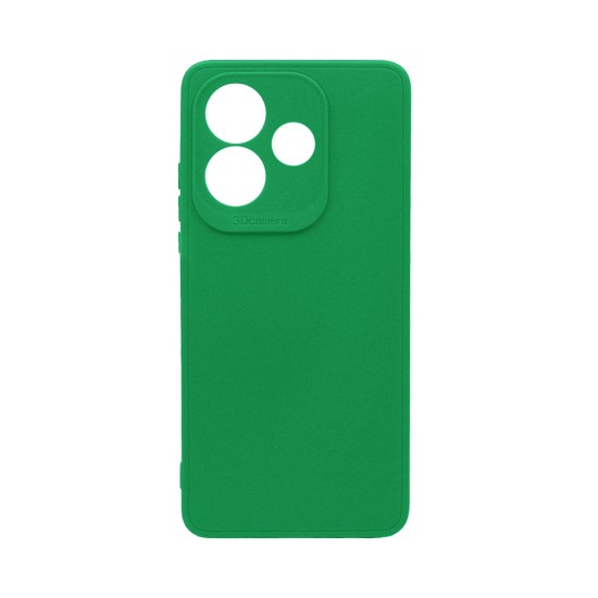 Capa de Silicone Macio com Moldura de Câmera para Xiaomi Redmi Note 14 5G Verde Escuro