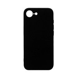 Funda de Silicona con Marco de Cámara para Apple iPhone 16E Negro Funda de Silicona con Marco de Cámara para Apple iPhone 16E Negro
