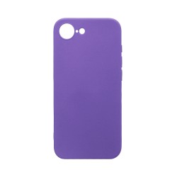Funda de Silicona con Marco de Cámara para Apple iPhone 16E Púrpura Funda de Silicona con Marco de Cámara para Apple iPhone 16E Púrpura