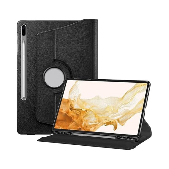Capa de Flip para Samsung Galaxy Tab S7 FE/S8 Plus Preto Capa de Flip para Samsung Galaxy Tab S7 FE/S8 Plus Preto