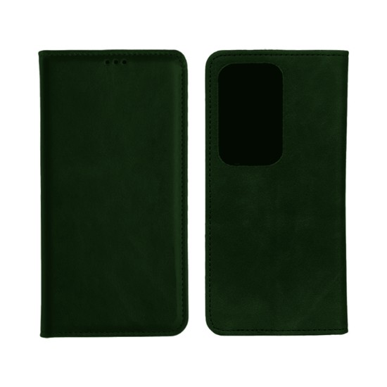 Capa Flip de Couro com Bolso Interno para Oppo Reno13 F Verde Capa Flip de Couro com Bolso Interno para Oppo Reno13 F Verde
