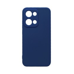 Funda de Silicona con Marco de Cámara para Oppo Reno13 Azul Oscuro Funda de Silicona con Marco de Cámara para Oppo Reno13 Azul Oscuro