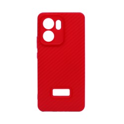 Funda de silicona diseño fibra de carbono para Oppo Reno13 F Rojo Funda de silicona diseño fibra de carbono para Oppo Reno13 F Rojo