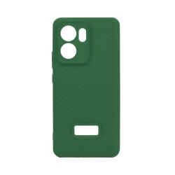 Funda de silicona diseño fibra de carbono para Oppo Reno13 F Verde Funda de silicona diseño fibra de carbono para Oppo Reno13 F Verde