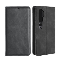 Capa de Couro com Bolso Interno para Xiaomi Mi Note 10 Preto Capa de Couro com Bolso Interno para Xiaomi Mi Note 10 Preto