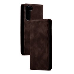 Capa de Couro com Bolso Interno para Samsung Galaxy S23 Plus Marrom Capa de Couro com Bolso Interno para Samsung Galaxy S23 Plus Marrom