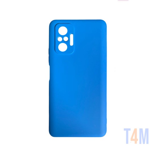 Capa de Silicone com Moldura de Câmera para Xiaomi Redmi Note 10 Pro Azul