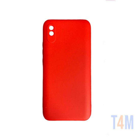 Capa de Silicone com Moldura de Câmera para Xiaomi Redmi 9a Vermelho