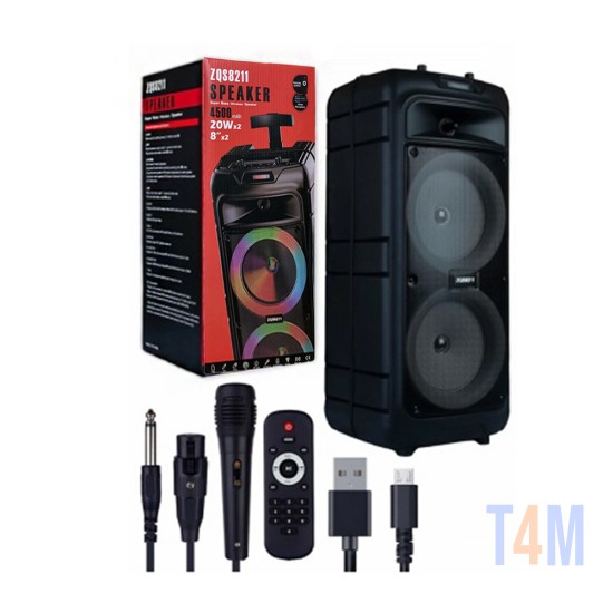 Sing-e Portable Wireless Speaker ZQS8211 with Mic and Remote Control Black