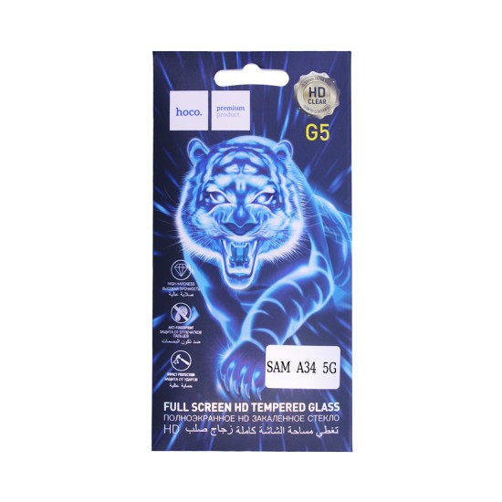 Hoco Full Screen HD Tempered Glass G5 for Samsung Galaxy A34 5G Black Hoco Full Screen HD Tempered Glass G5 for Samsung Galaxy A34 5G Black