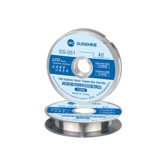 FIO DE CORTE DE SEPARAÇÃO DE TELA DE LCD SUNSHINE SS-051 0,03 MM/100 M FIO DE CORTE DE SEPARAÇÃO DE TELA DE LCD SUNSHINE SS-051 0,03 MM/100 M