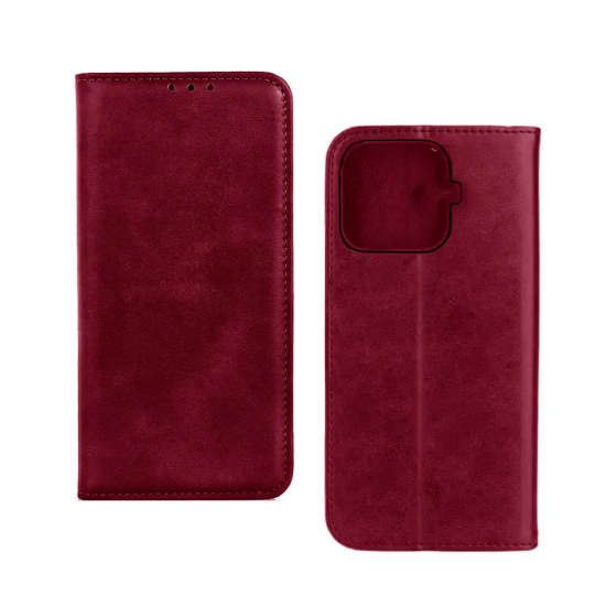Leather Flip Cover with Internal Pocket for Xiaomi 17T Pro Red