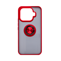 Capa com Anel de Suporte para Xiaomi 17T Vermelho Fumado